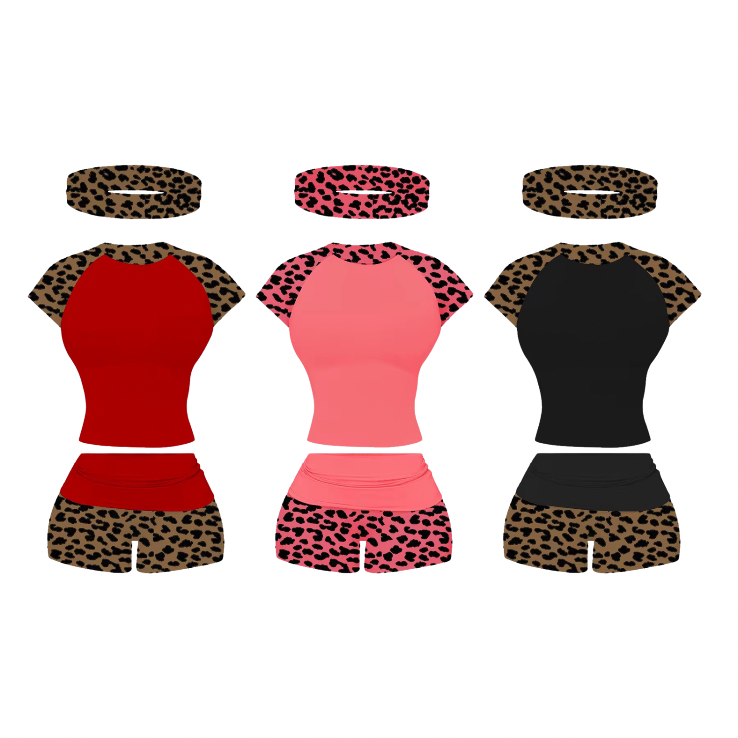 Leopard Print Shorts Set