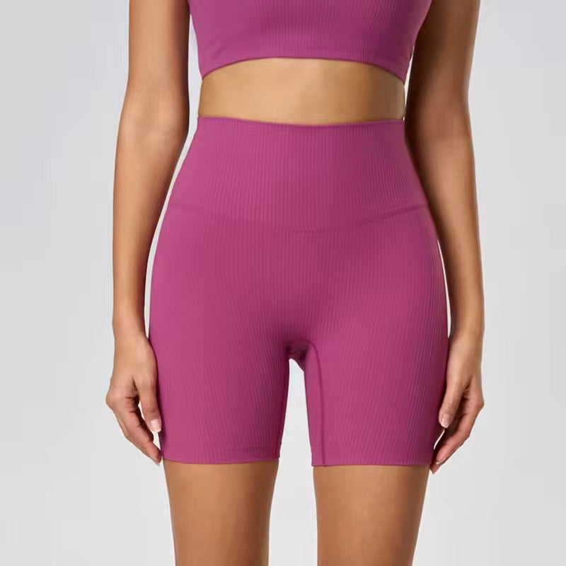 6'' High Waist Ribbed Shorts