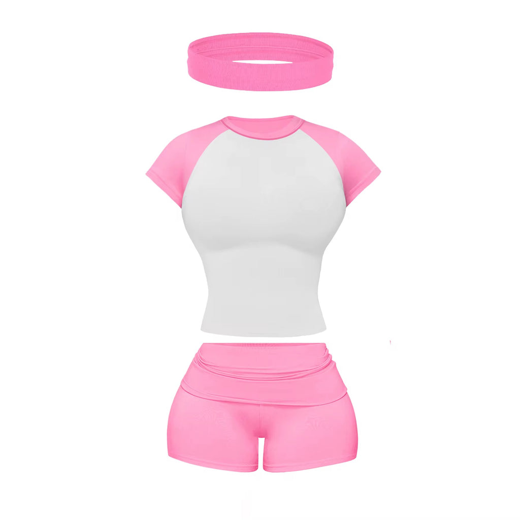 Fold-Over Shorts Headband Set