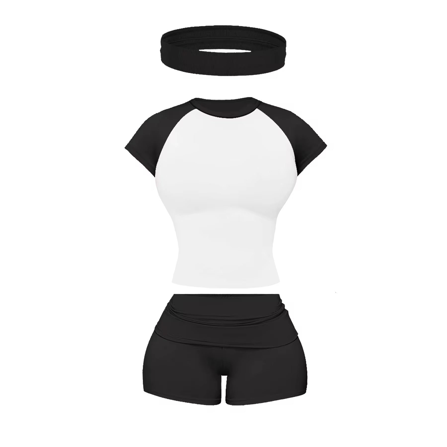 Fold-Over Shorts Headband Set