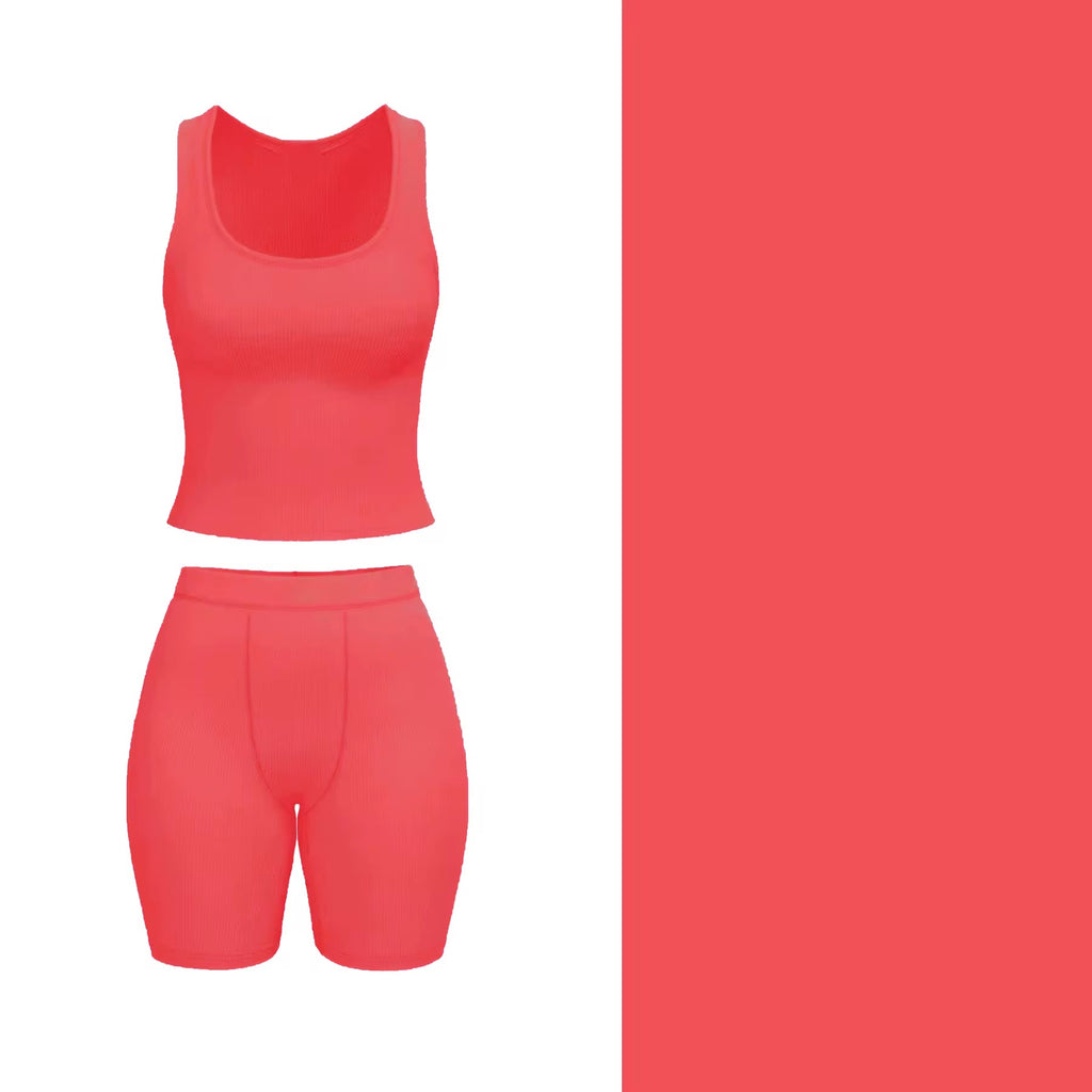 100% Cotton Ribbed Short Set