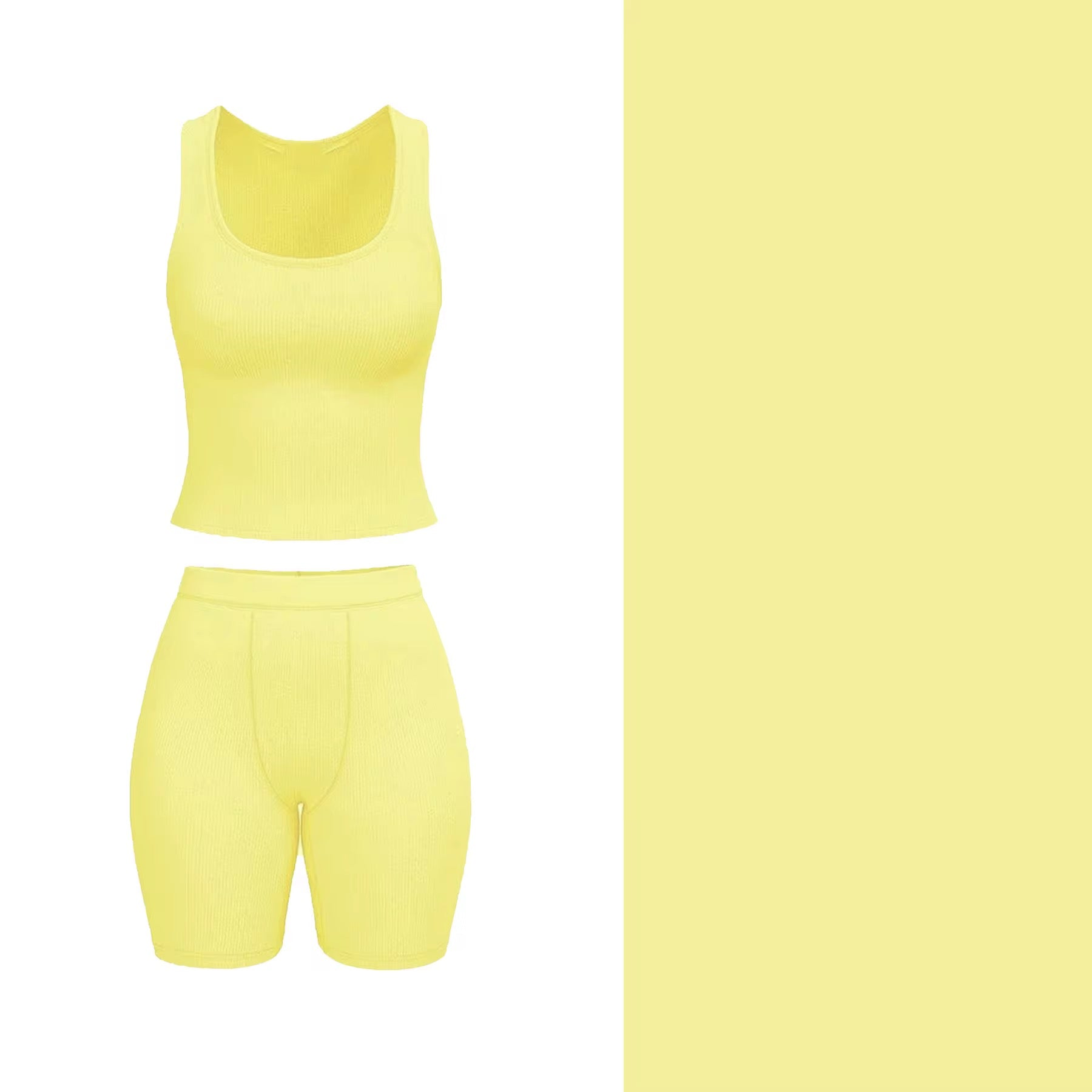 100% Cotton Ribbed Short Set