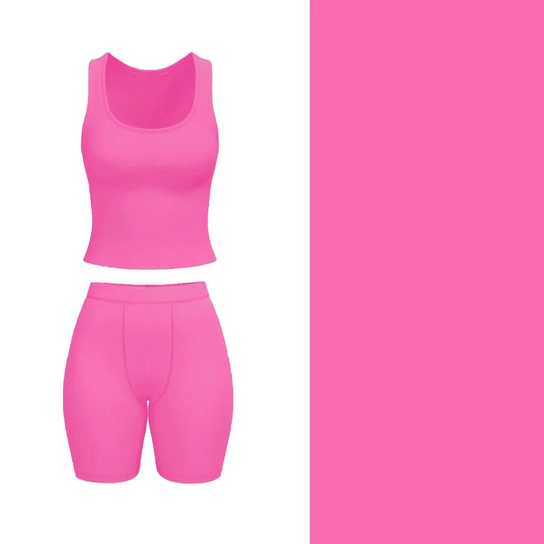 100% Cotton Ribbed Short Set