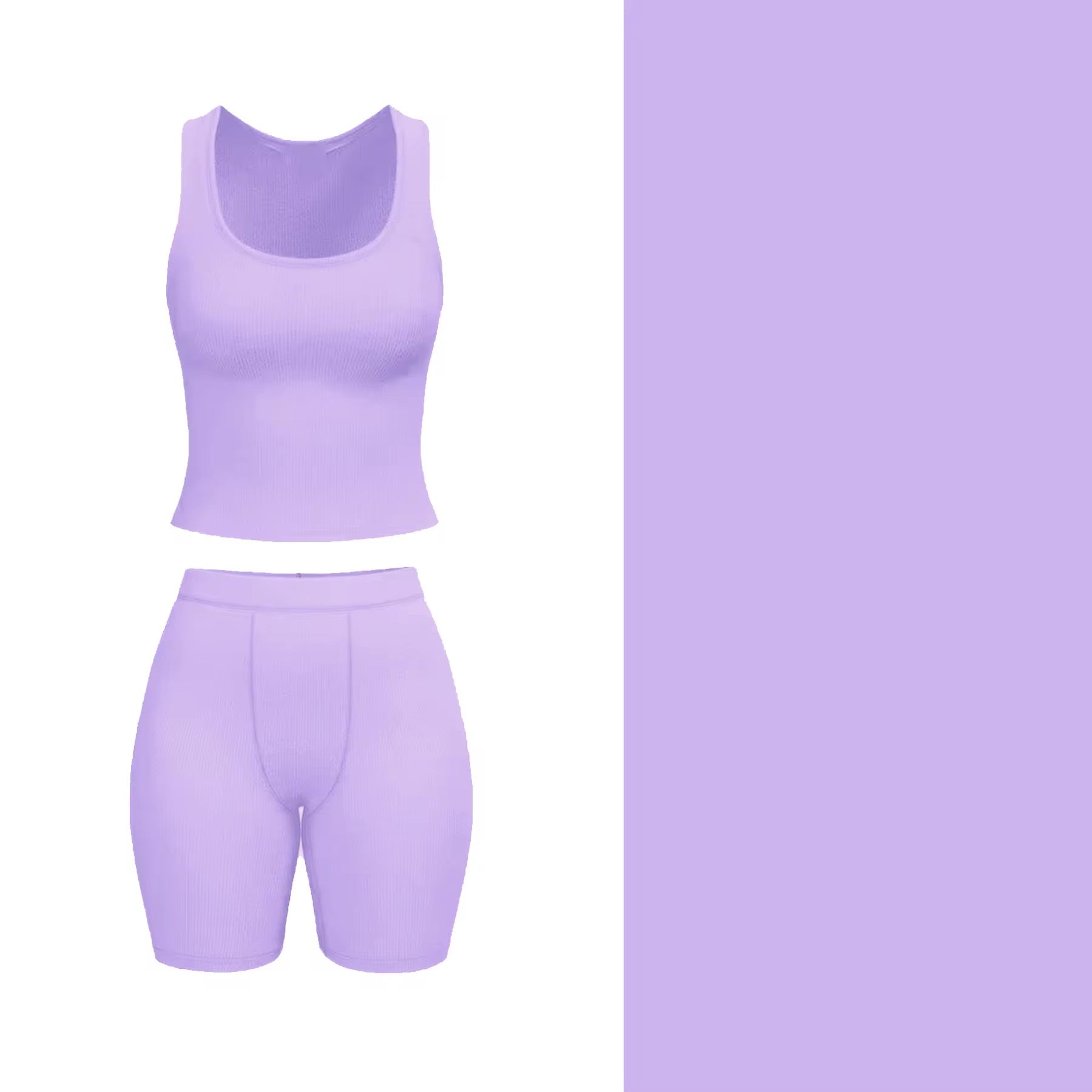 100% Cotton Ribbed Short Set