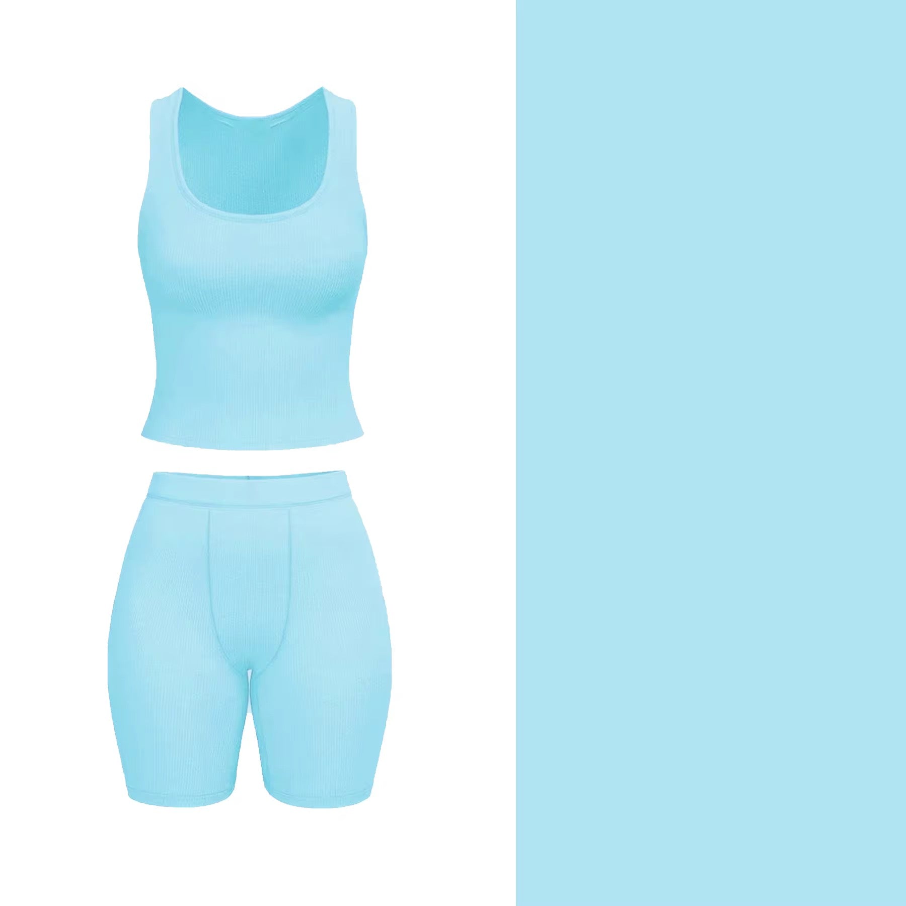 100% Cotton Ribbed Short Set