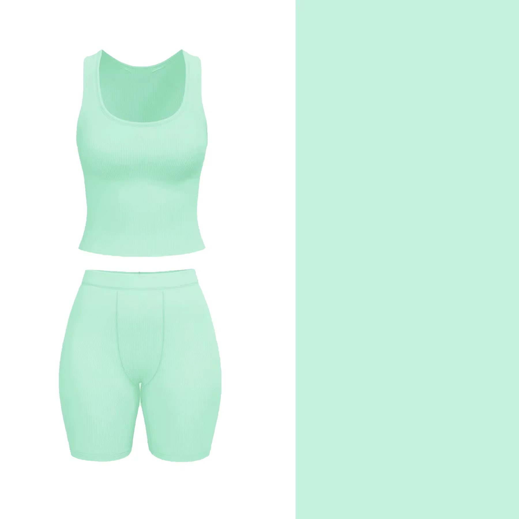 100% Cotton Ribbed Short Set