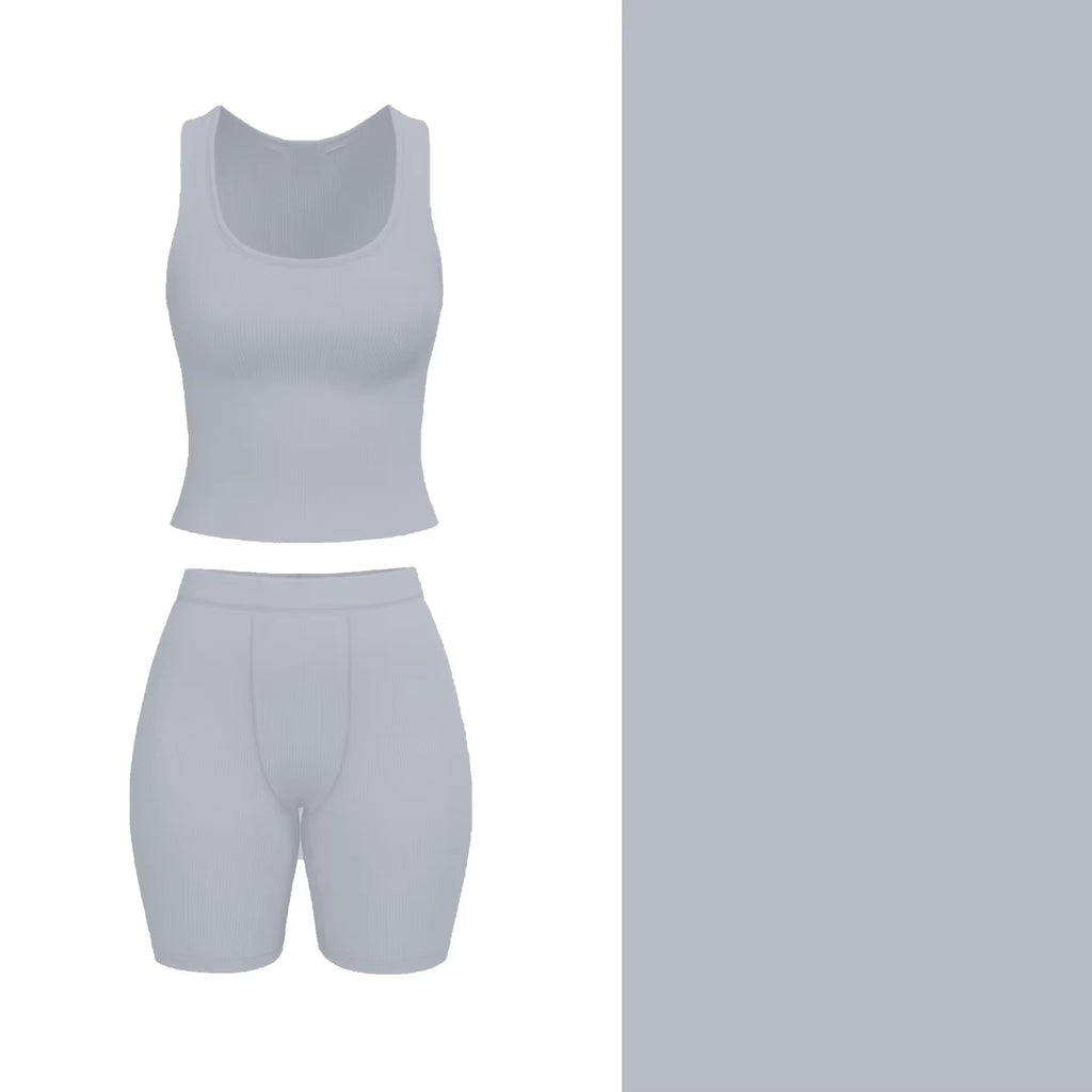 100% Cotton Ribbed Short Set