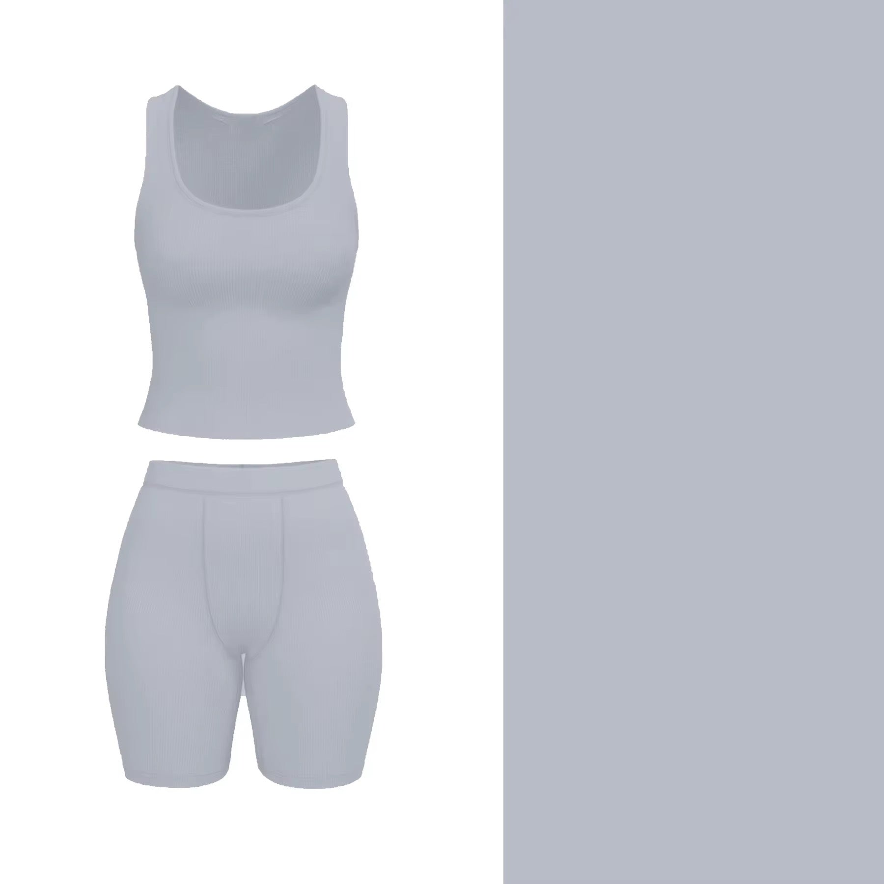 100% Cotton Ribbed Short Set