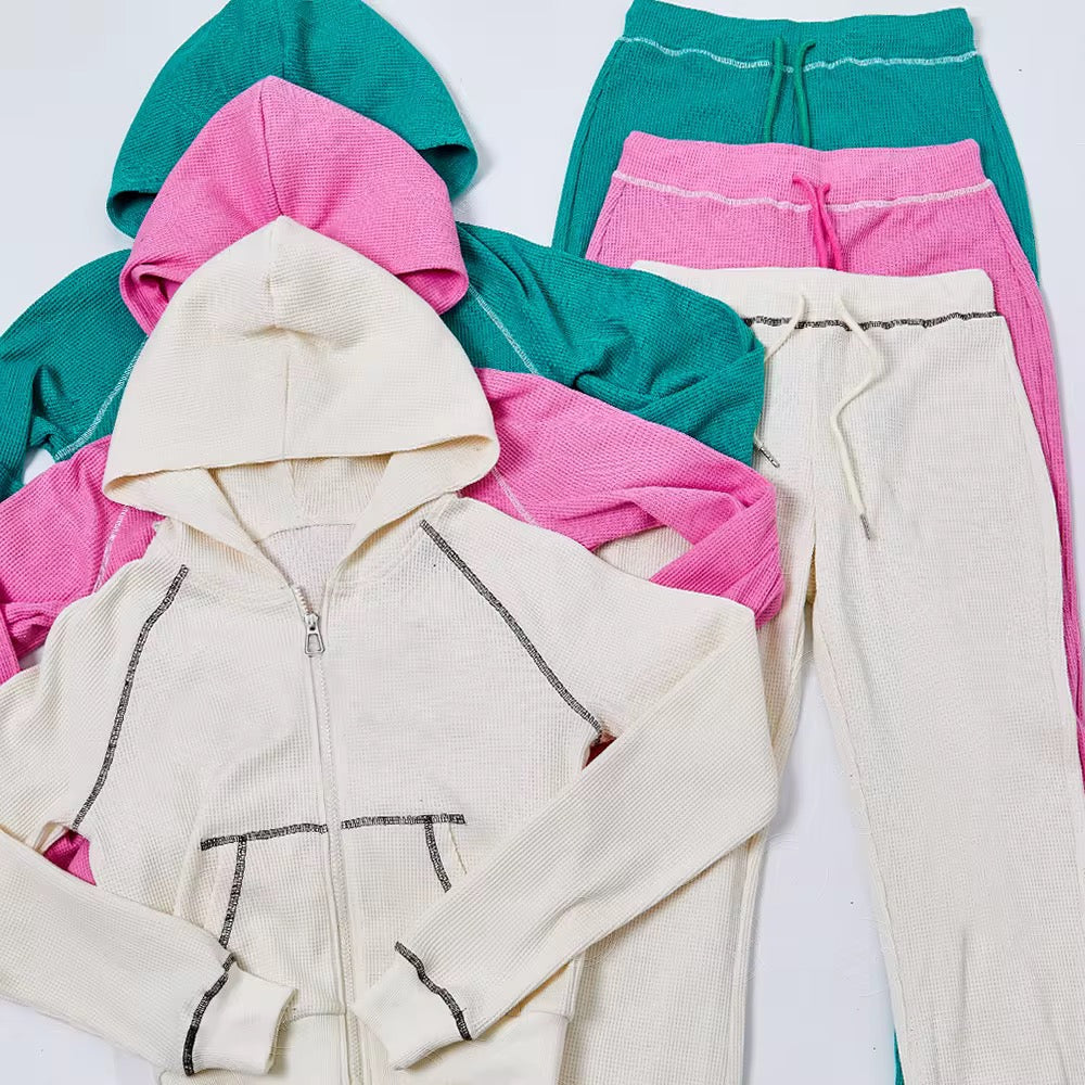 Waffle Knit Lounge Set