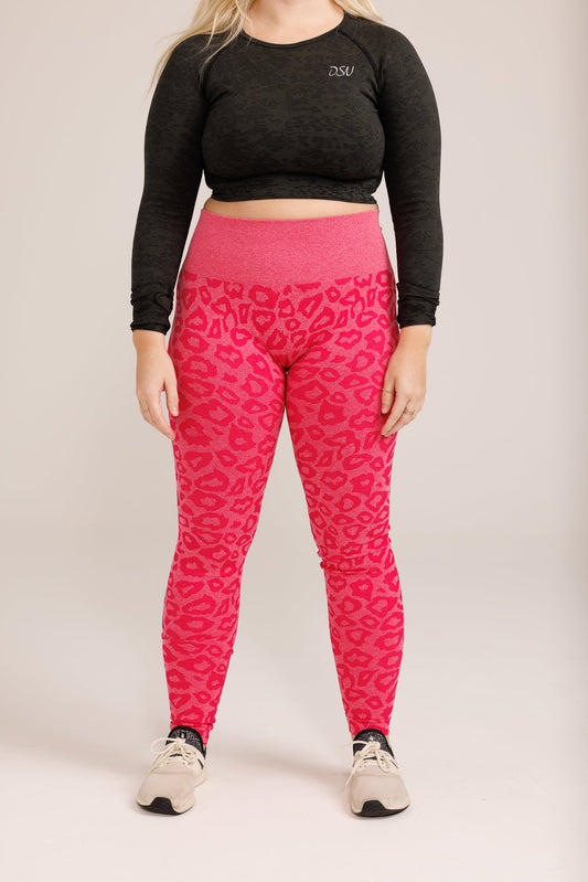 Leopard Hot Pink Print Leggings