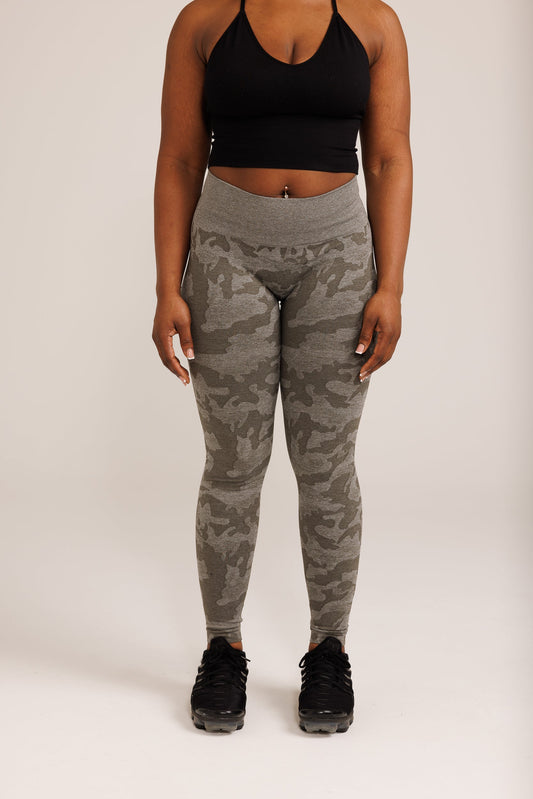 Camo Grey Print Leggings