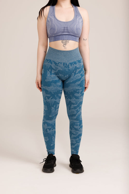 Camo Blue Print Leggings