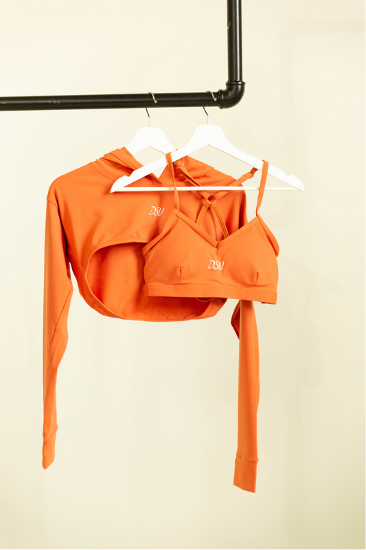 Women's Hooded Biker Set (Orange)