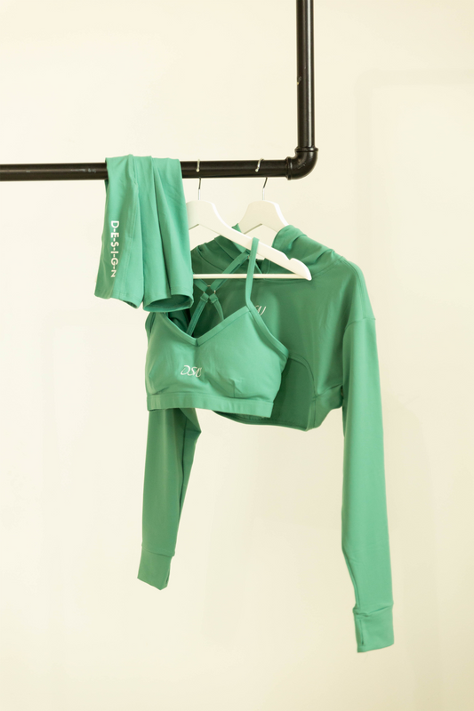 Women's Hooded Biker Set (Mint Green)