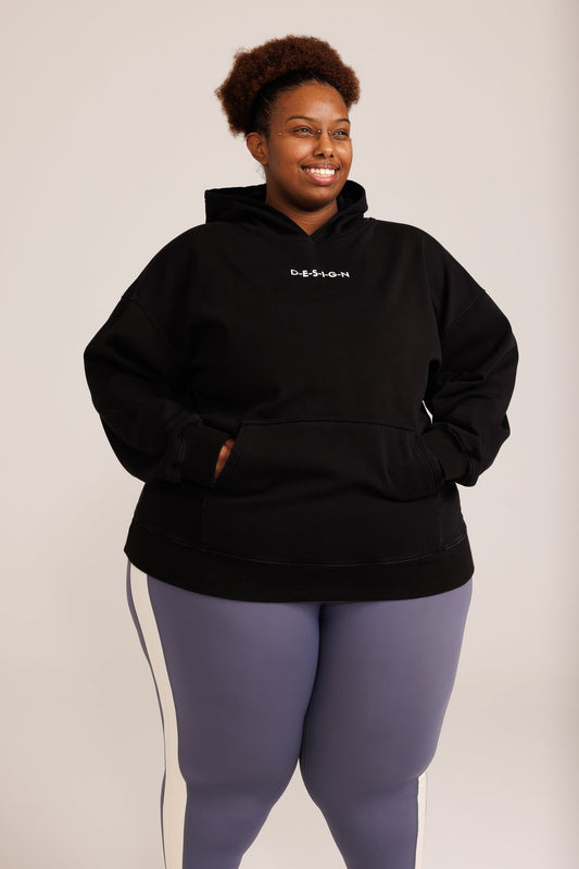 D-E-S-I-G-N Crow Black Velvet Interior Hoodie