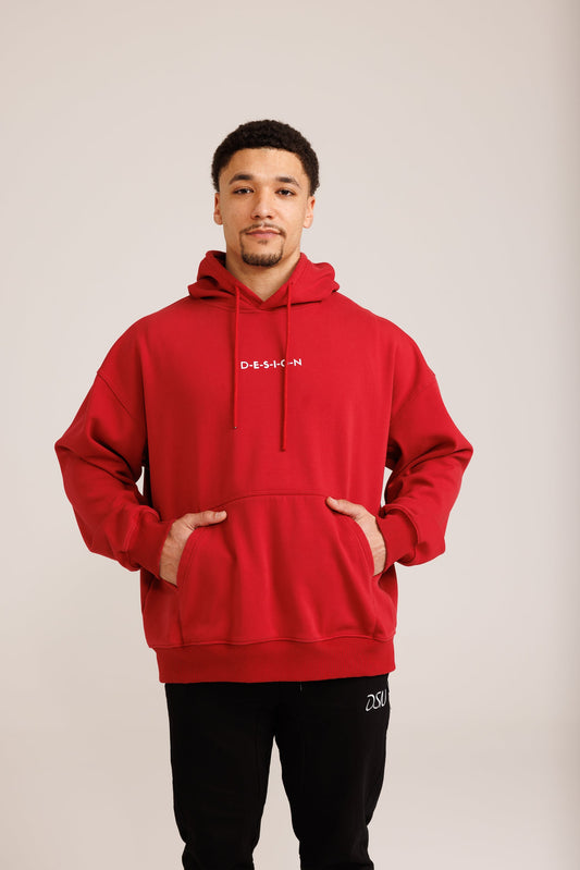D-E-S-I-G-N Carmine Red Velvet Interior Hoodie