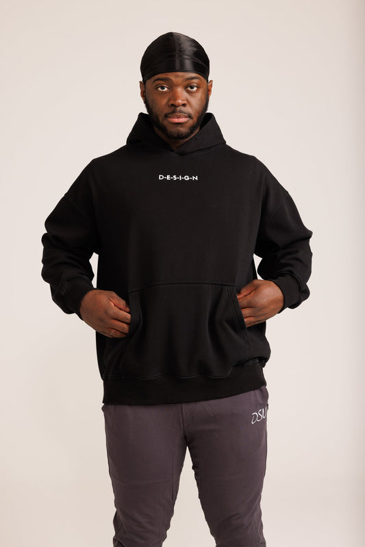 D-E-S-I-G-N Crow Black Velvet Interior Hoodie